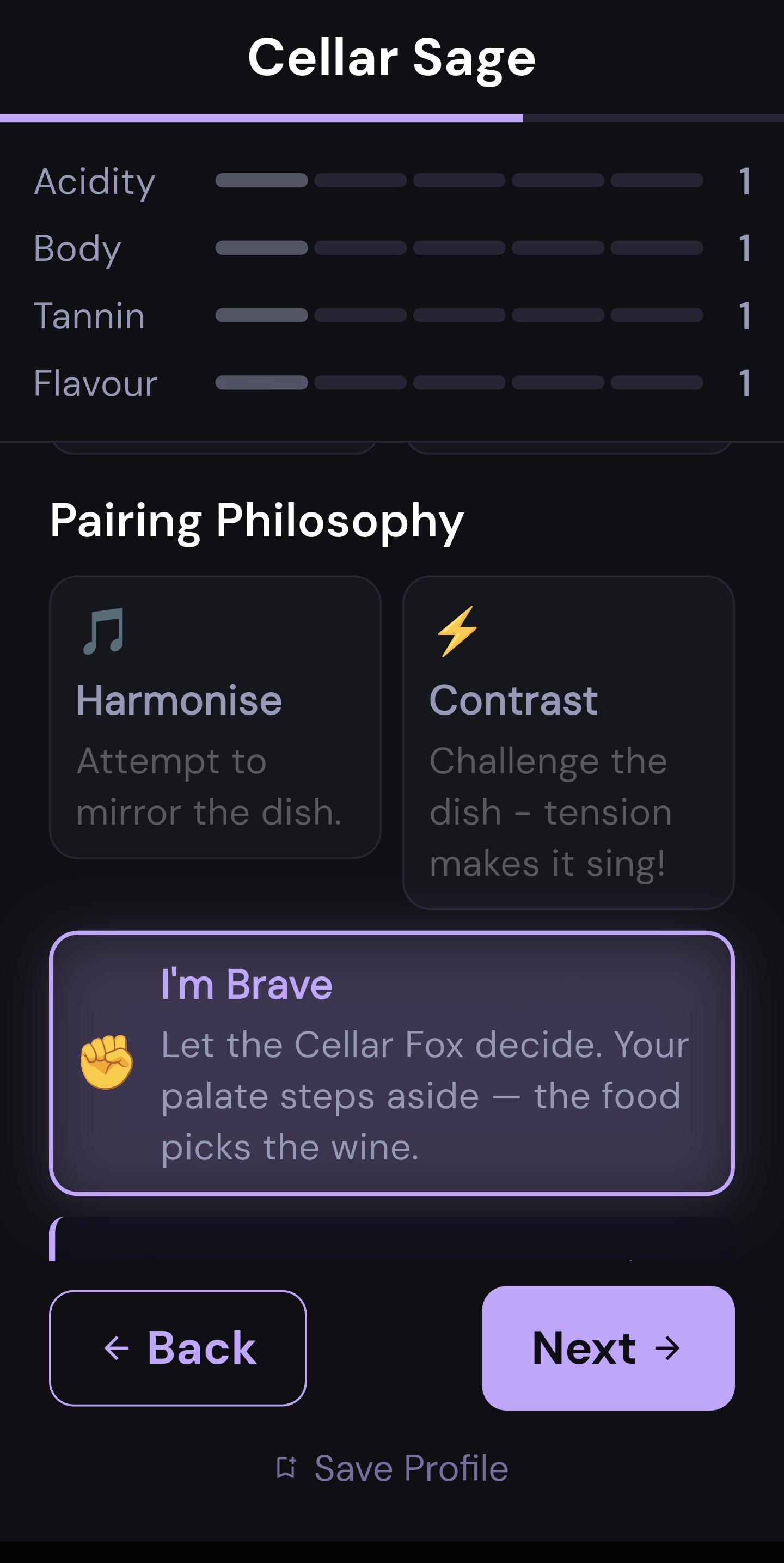 Pairing philosophy